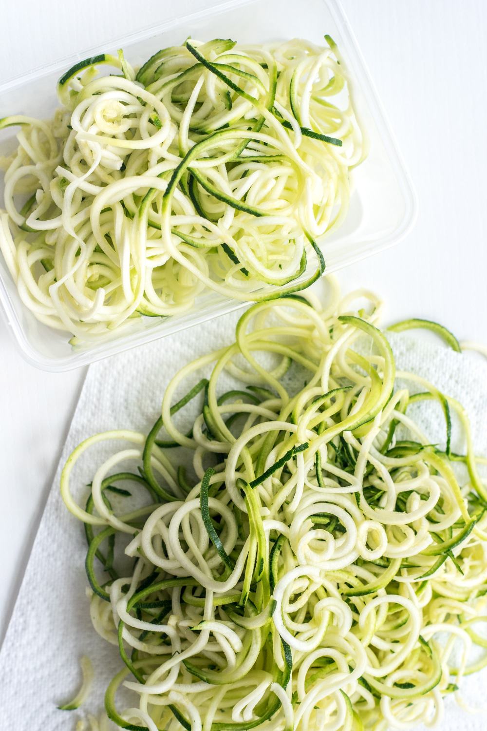Zoodles in a meal prep container