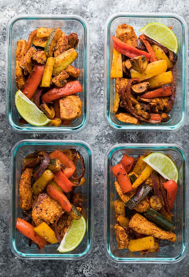 Meal Prep Chicken Fajitas  in meal prep container