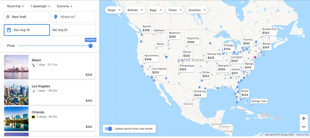 Google flights map: a great way to help you to get cheap flights
