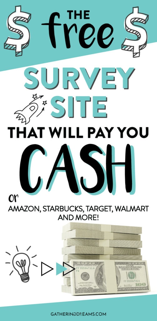 This survey site is legit, free and pays in cash via PayPal. Or you can get free gift cards from Amazon, Starbucks, Walmart, Target and more! Make Money Online | Survey Sites That Pay | Surveys For Money #makemoneyonline #makemoneyfromhome #surveys