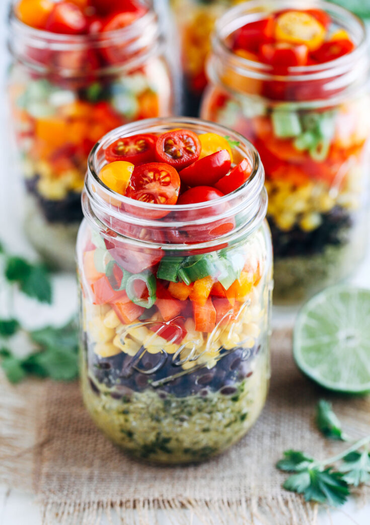 Quinoa salad in a jar