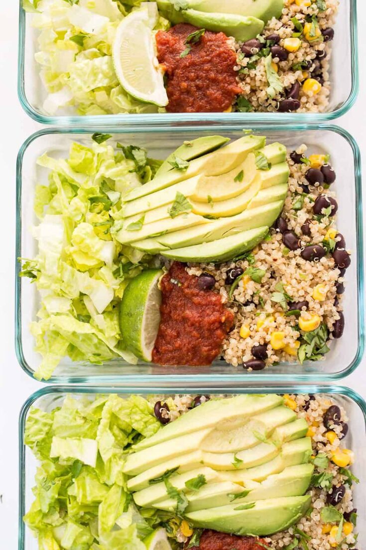 Quinoa Burrito Bowls in a meal pack