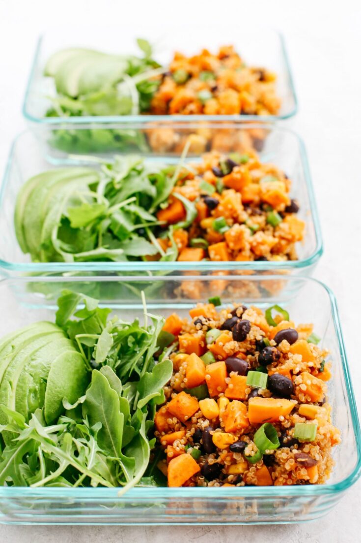 vegan Sweet potato meal prep bowls