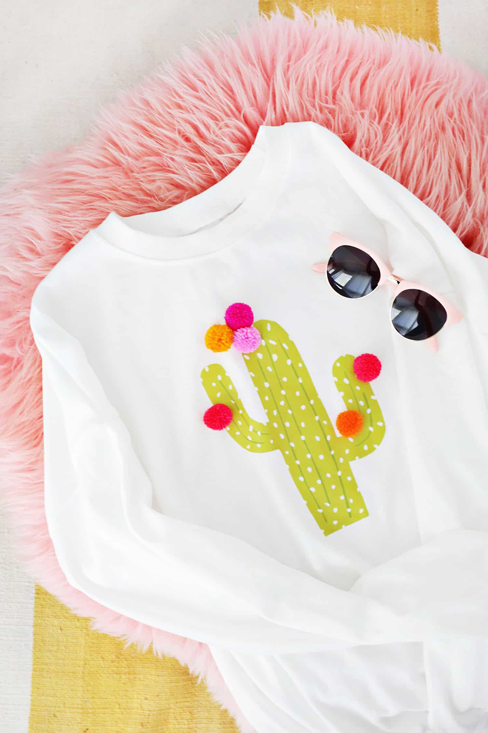 Personalized t-shirt with cactus design made at home and sell online