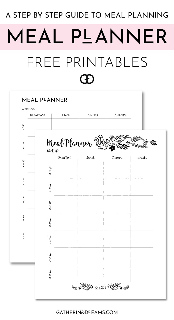4 Free Meal Planners (with 4 Weekly Templates)