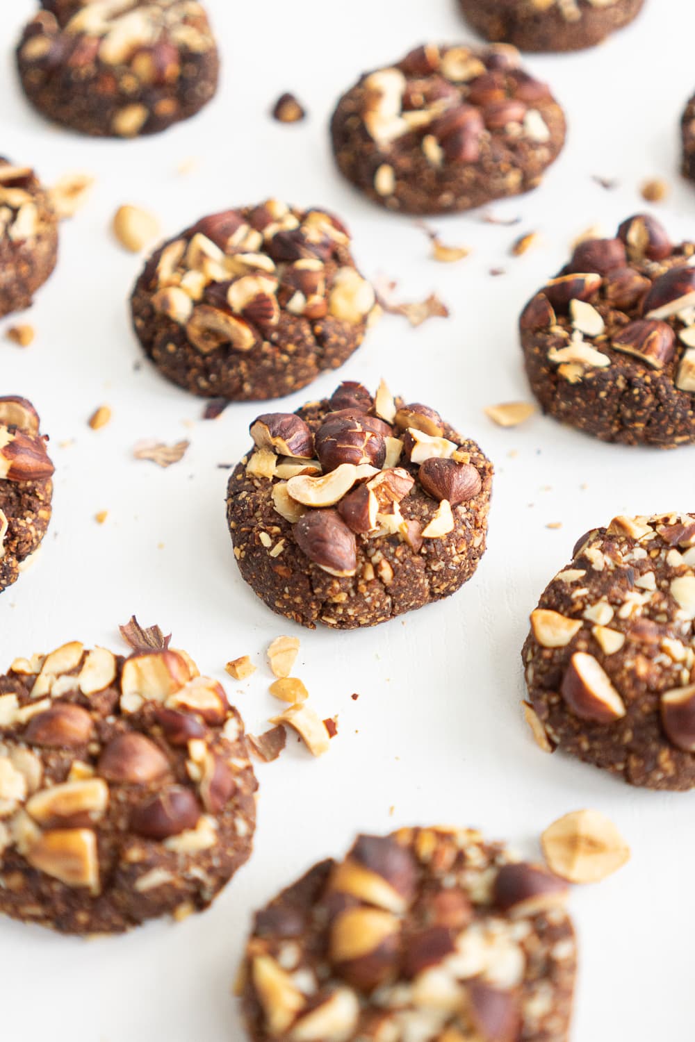 3/4 view of delicious chocolate hazelnut cookies