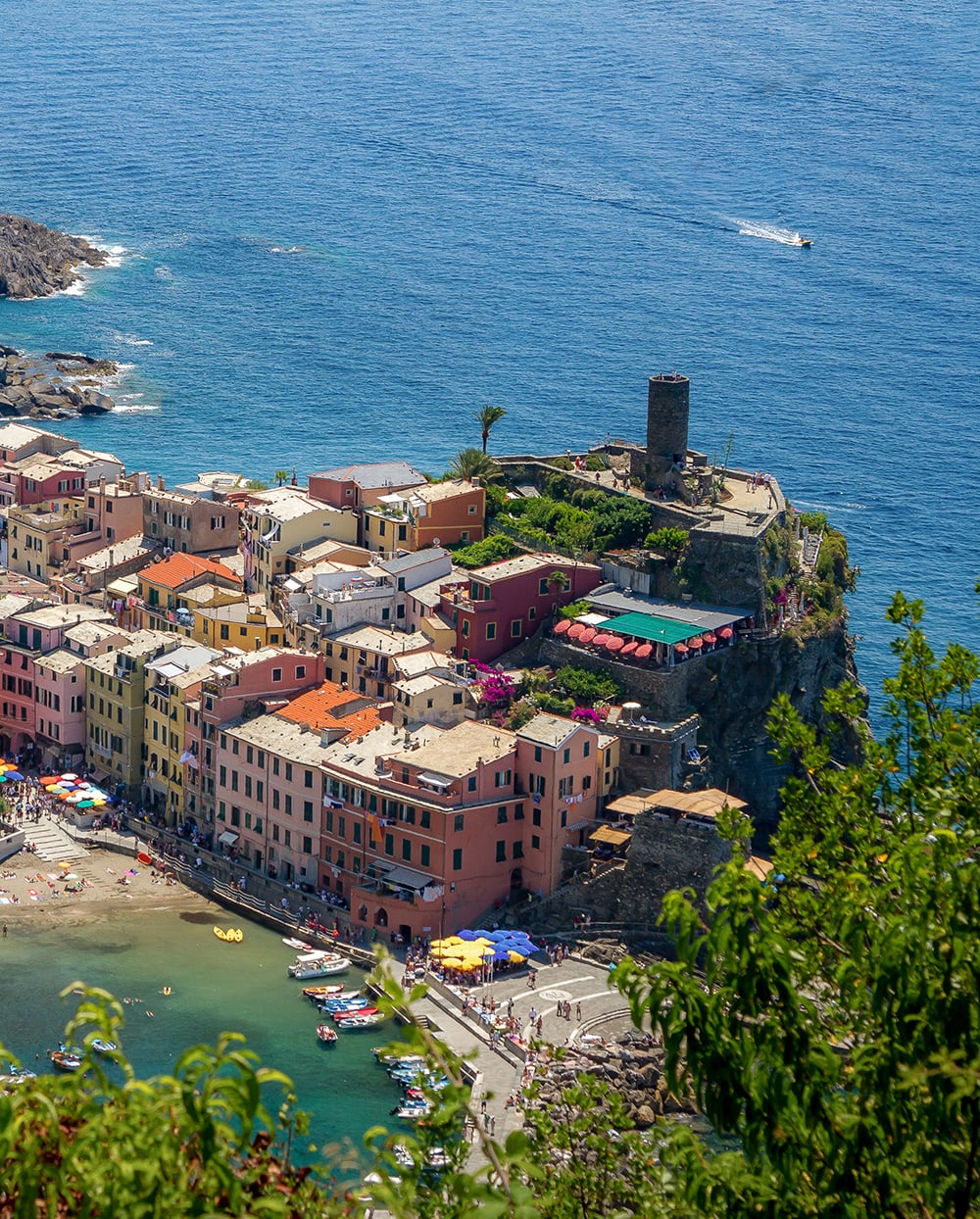 A view from Vernazza from the Cinque Terre trail