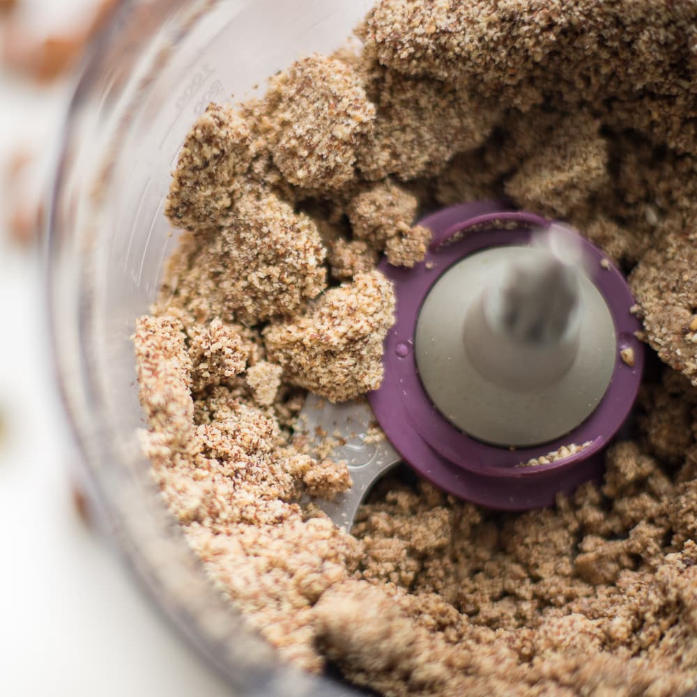 Making almond butter in a food processor