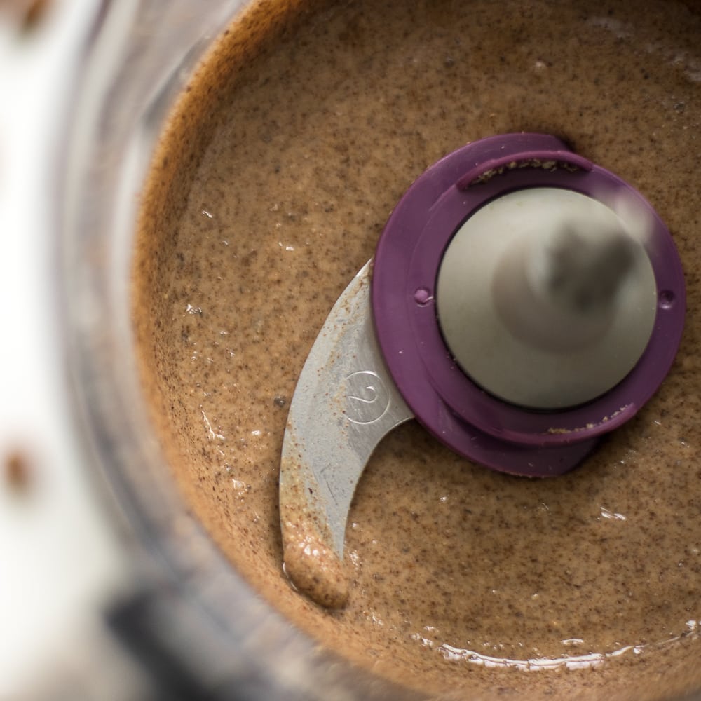 Almond butter blended in a food processor