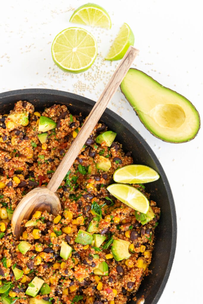 Mexican quinoa in a pan