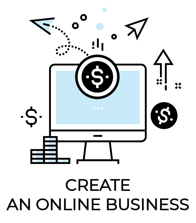 Icono de ingresos pasivos: crear un negocio en línea