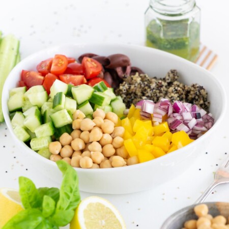 A quinoa salad: one of the 50 easy summer dinner recipes in my favorite list of summer recipes!