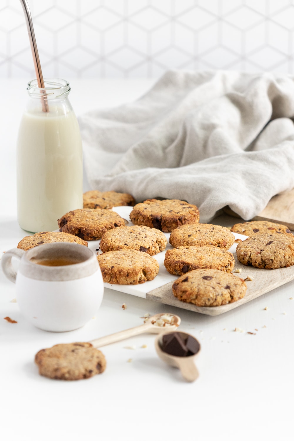Breakfast cookies on a marble board
