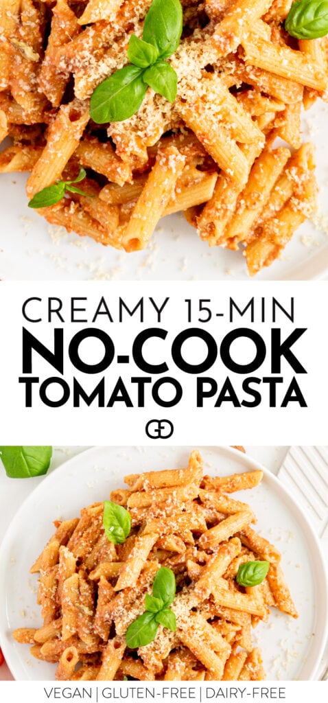 No-Cook Creamy Tomato Pasta - Gathering Dreams