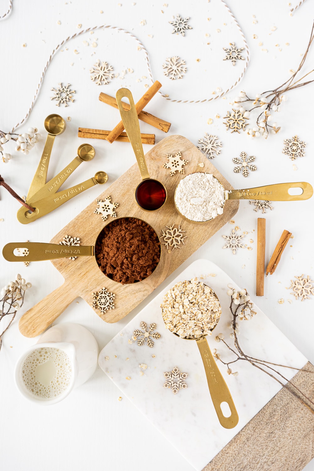 Healthy hot chocolate ingredients from the top