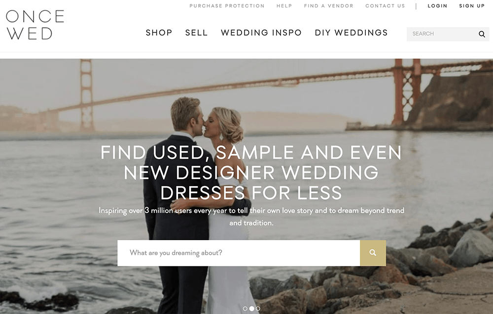 OnceWed homepage: how to sell digital products in your online store