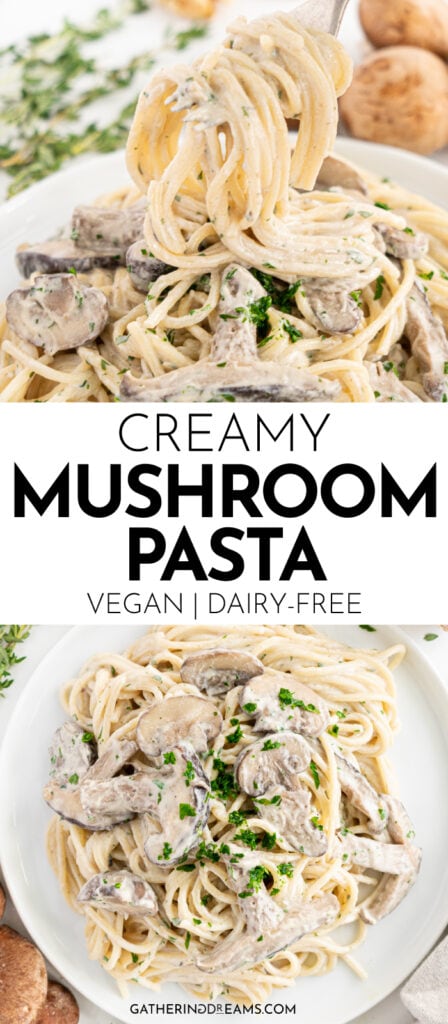 Creamy Vegan Mushroom Pasta - Gathering Dreams