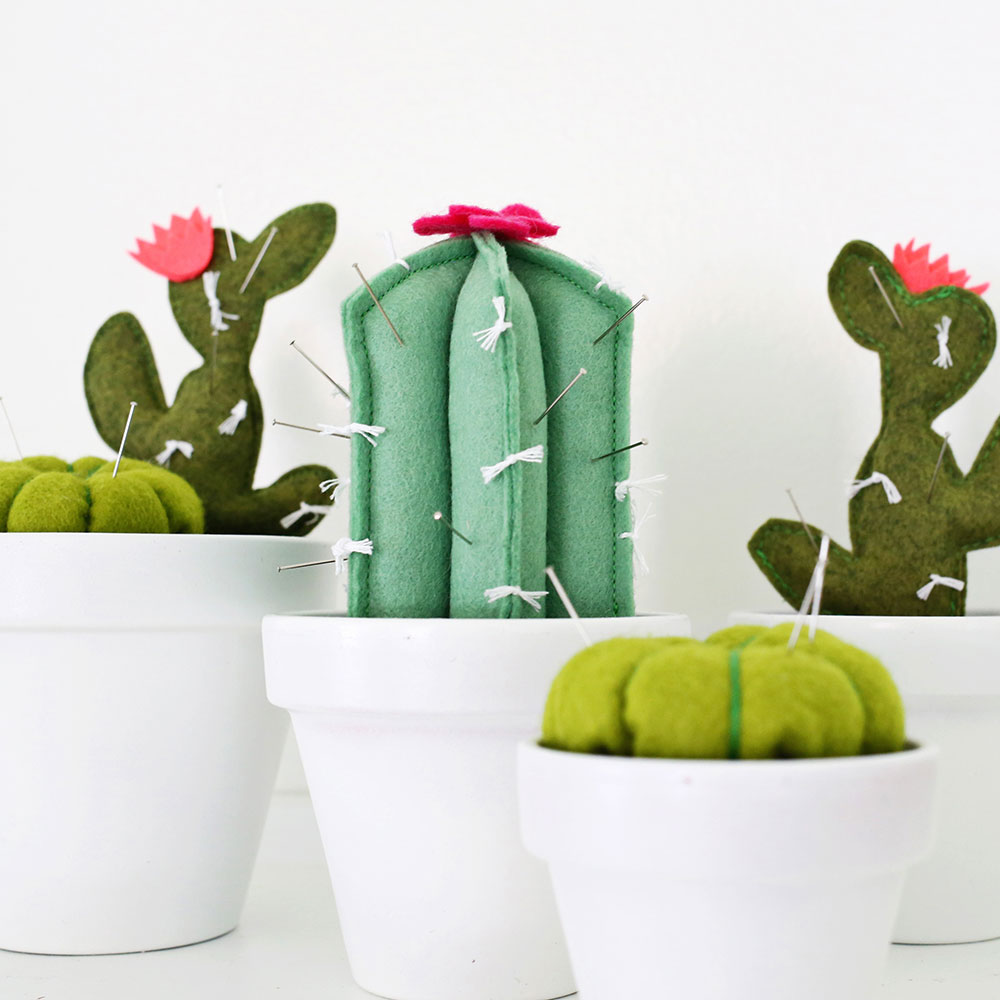 DIY cactus pincushions to sell on Etsy