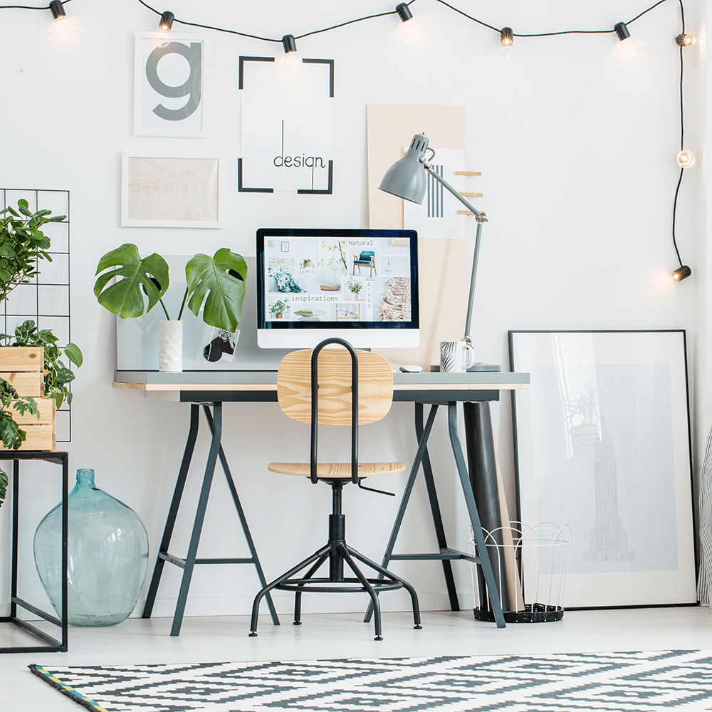 Graphic designer studio with desk: one of my favorite low-cost small business ideas