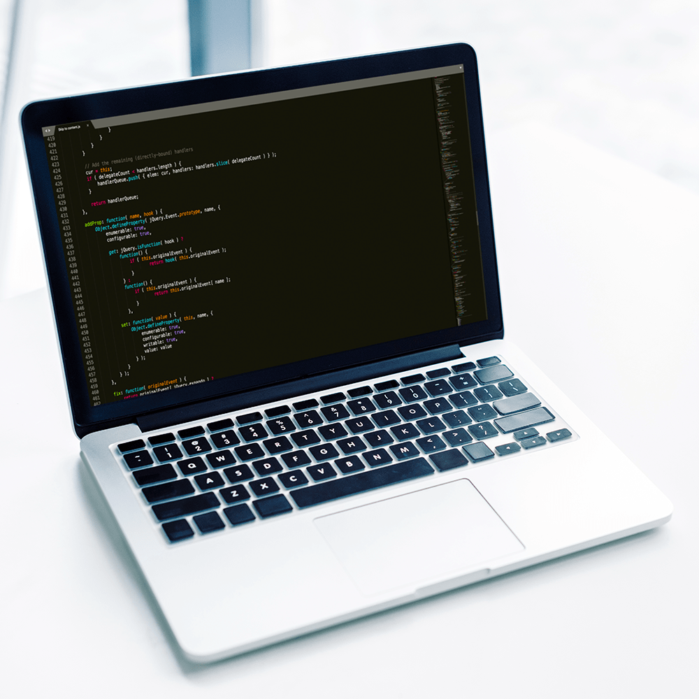 Web developer Laptop with code
