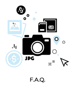 Icon: "F.A.Q. to sell photos online"