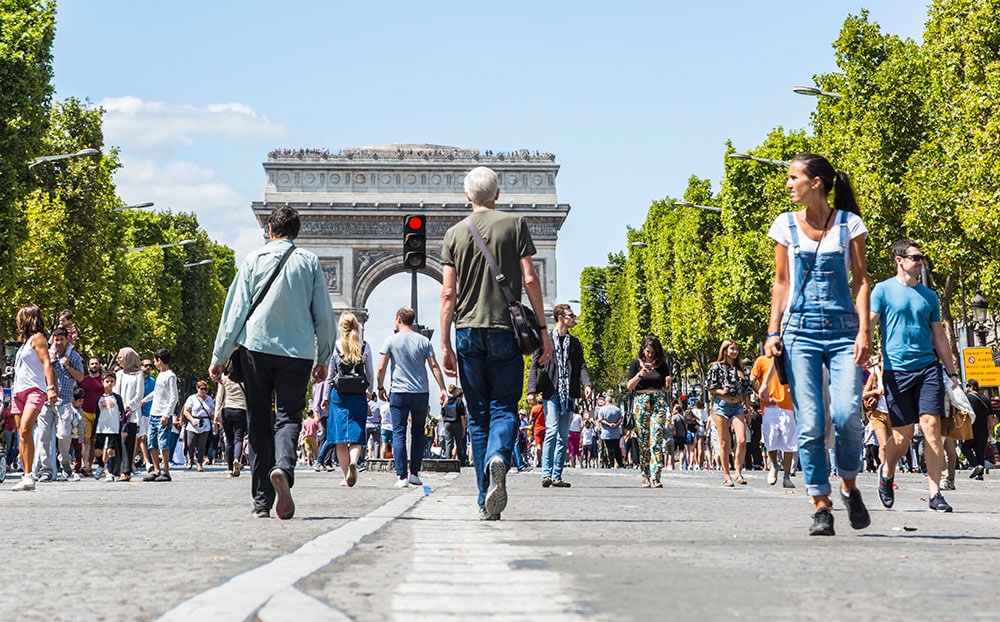 People walking in Paris, an example of an editorial image