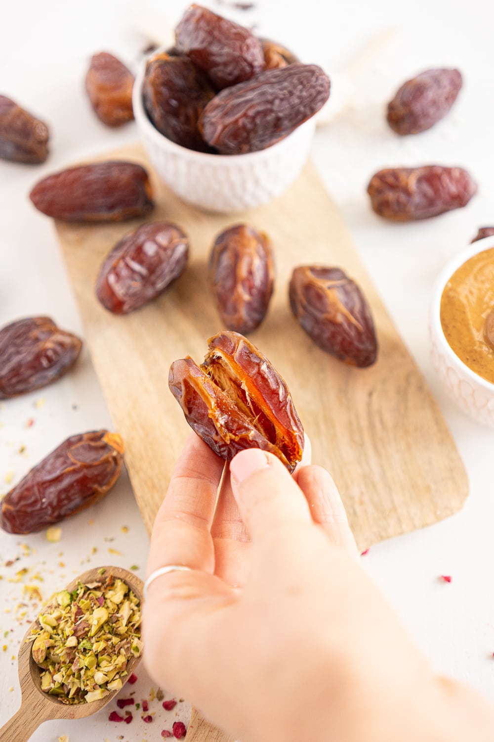 Hand showing date ready to be stuffed