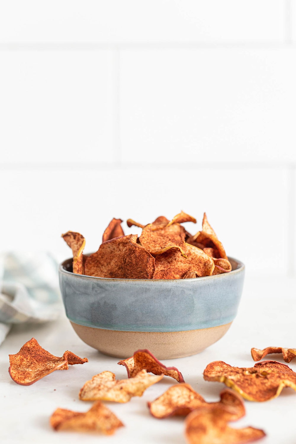 Baked Cinnamon Apple Chips by Running On Real Food