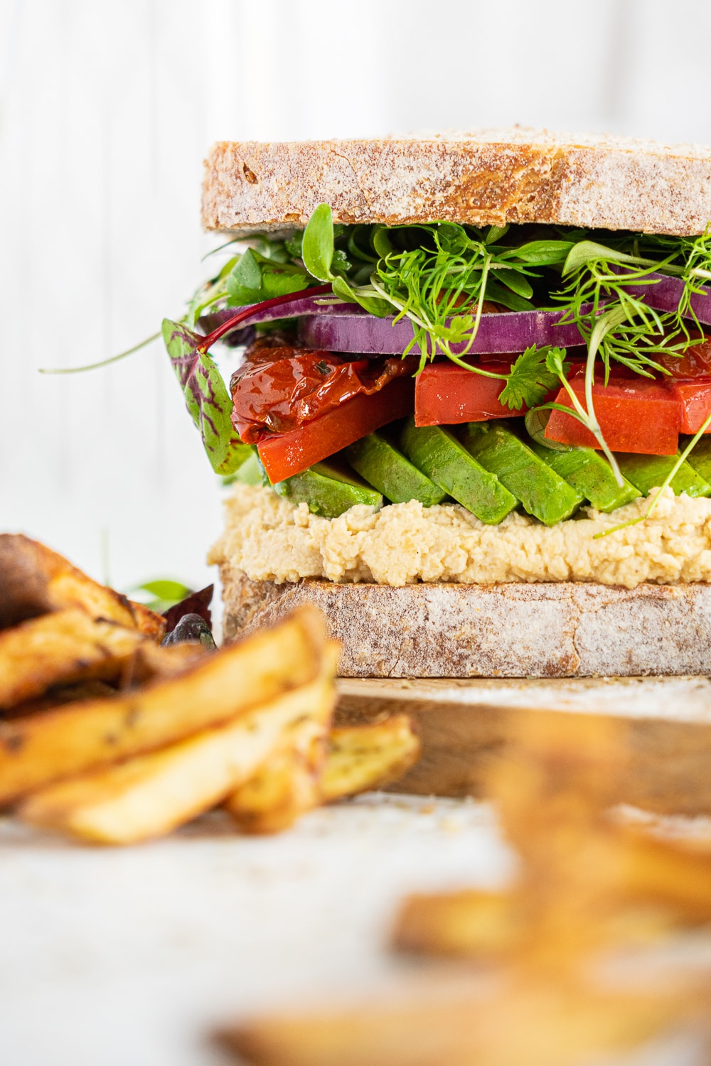 Close up of avocado sandwich