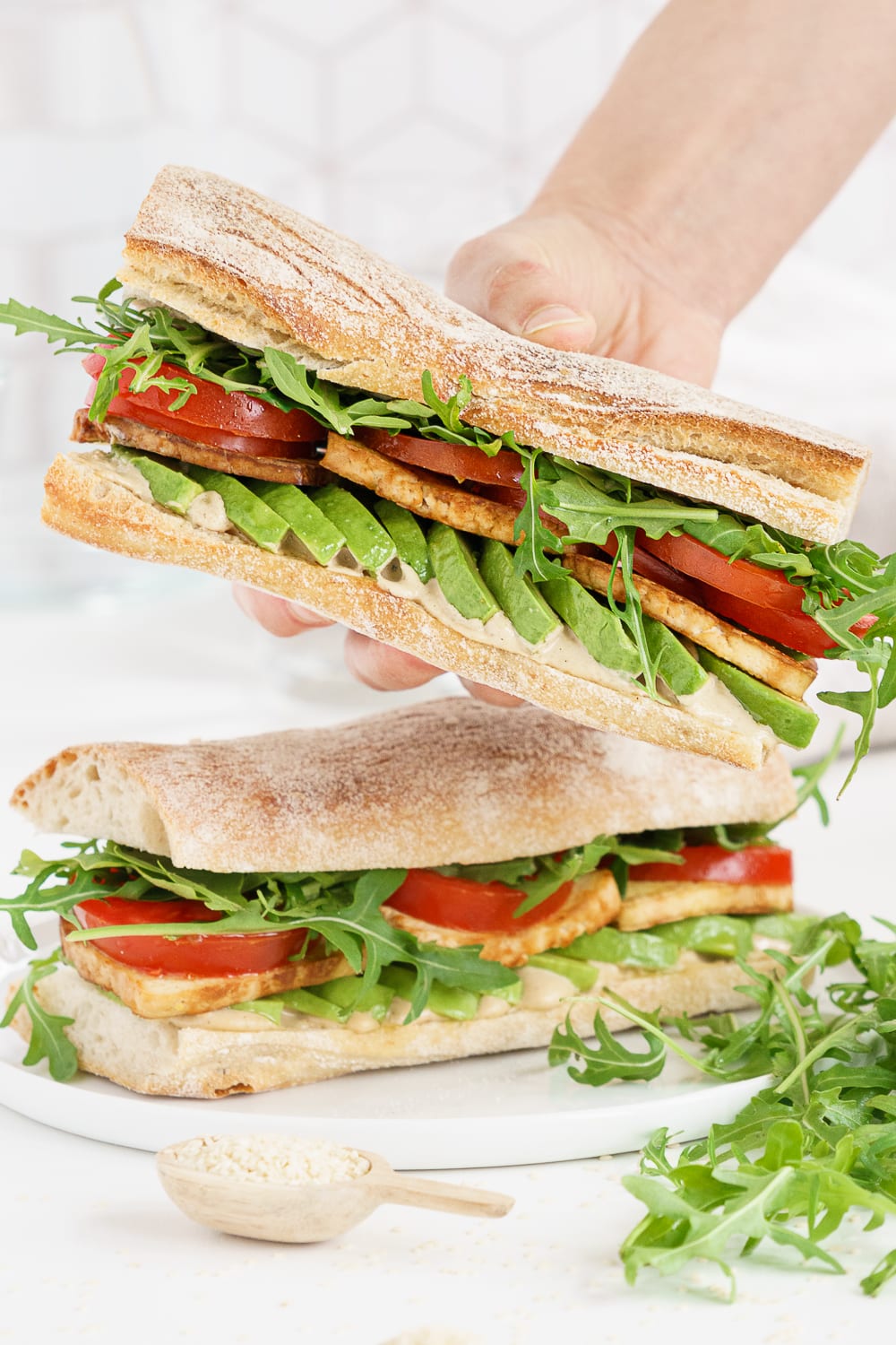 Smoked Tofu Ciabatta Sandwich - Gathering Dreams