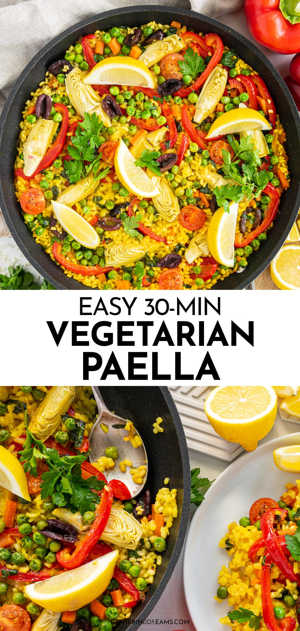 Spanish Vegetarian Paella (Ready in 30 minutes!)