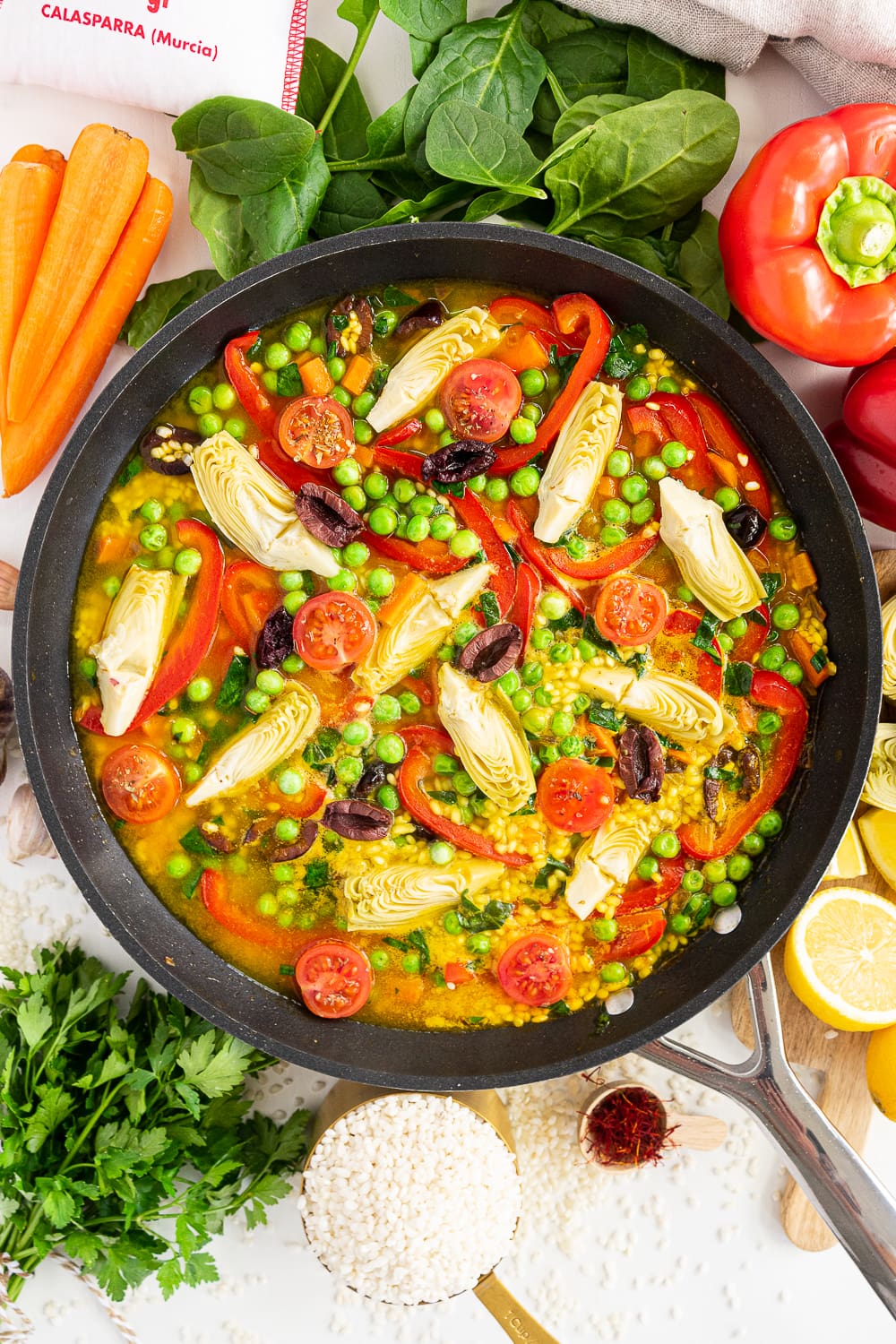 Spanish Vegetarian Paella (Ready in 30 minutes!)