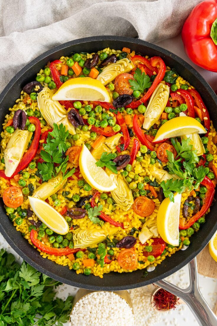 Spanish Vegetarian Paella (Ready in 30 minutes!)