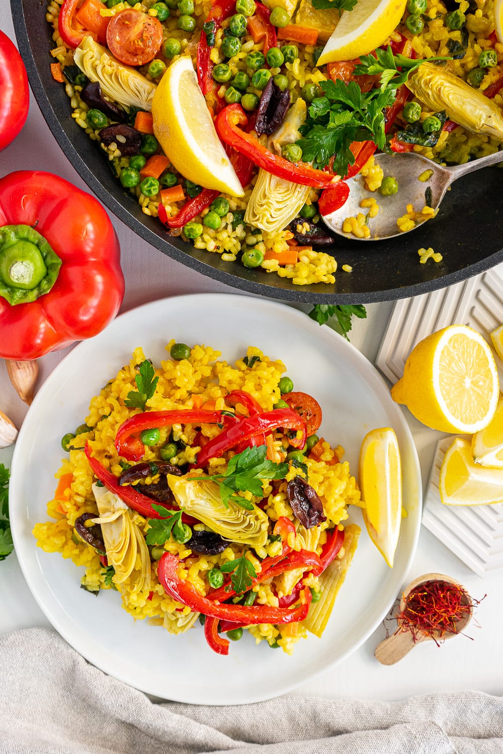 Vegan Paella on a plate