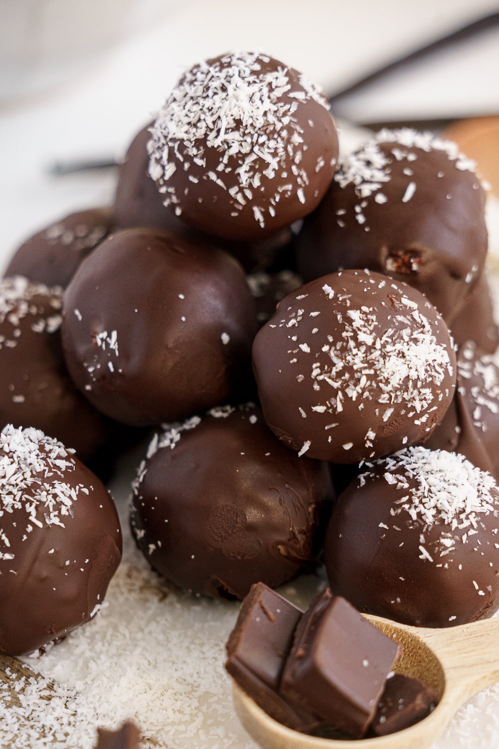 close up of coconut balls