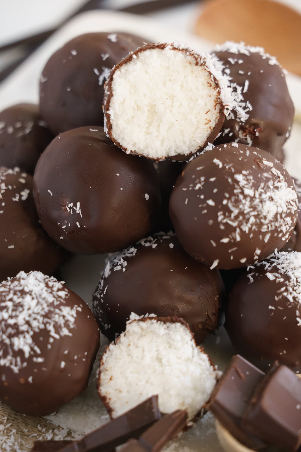 close up of bounty balls
