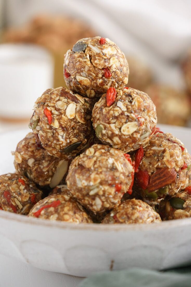 granola balls on a plate