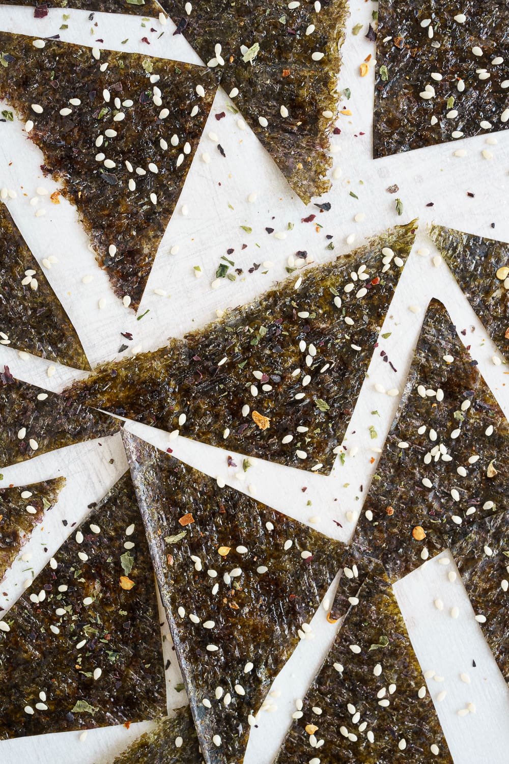 close up of nori chips