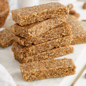 close up of coconut date bars