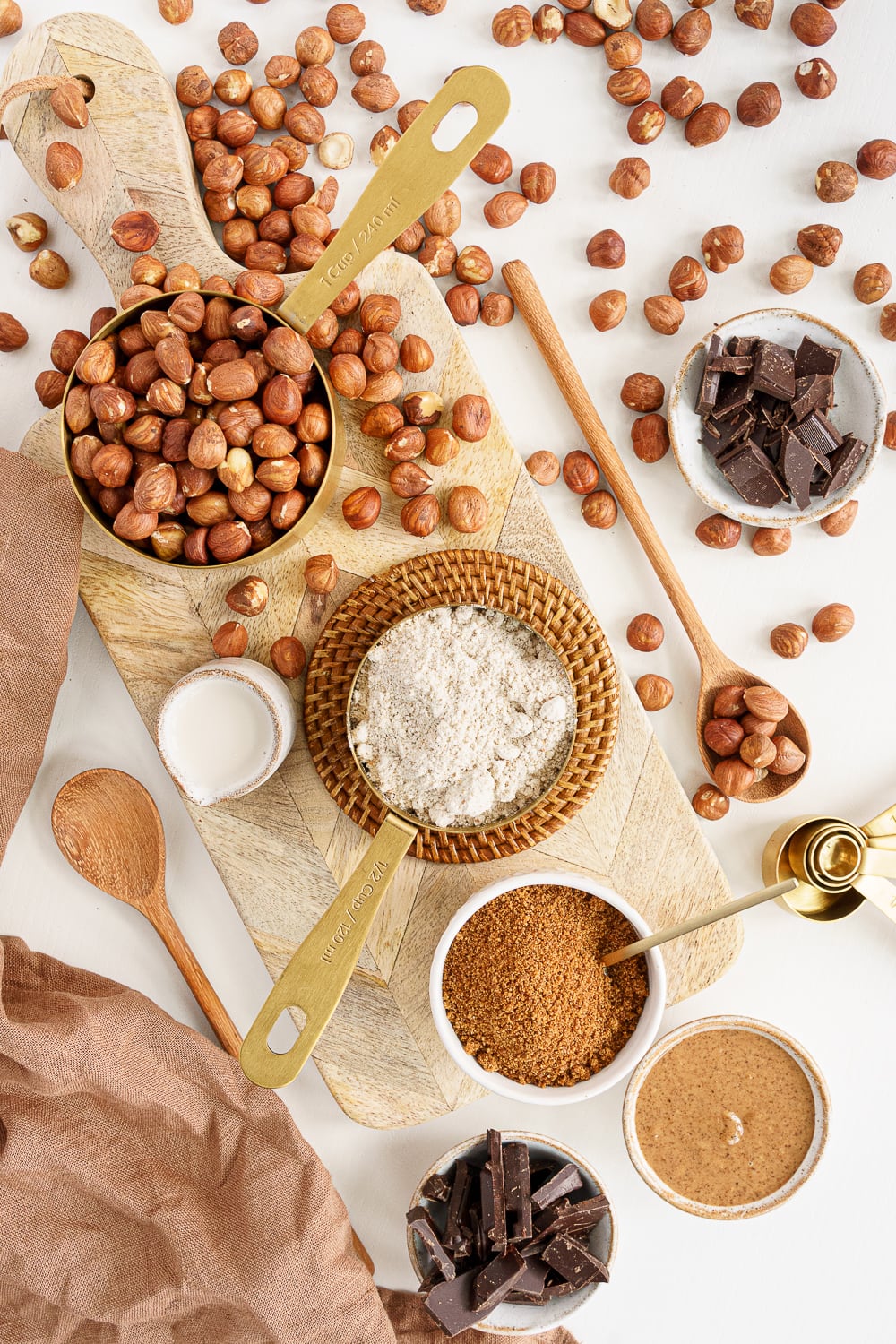 ingredients to make hazelnut gingerbread man cookies