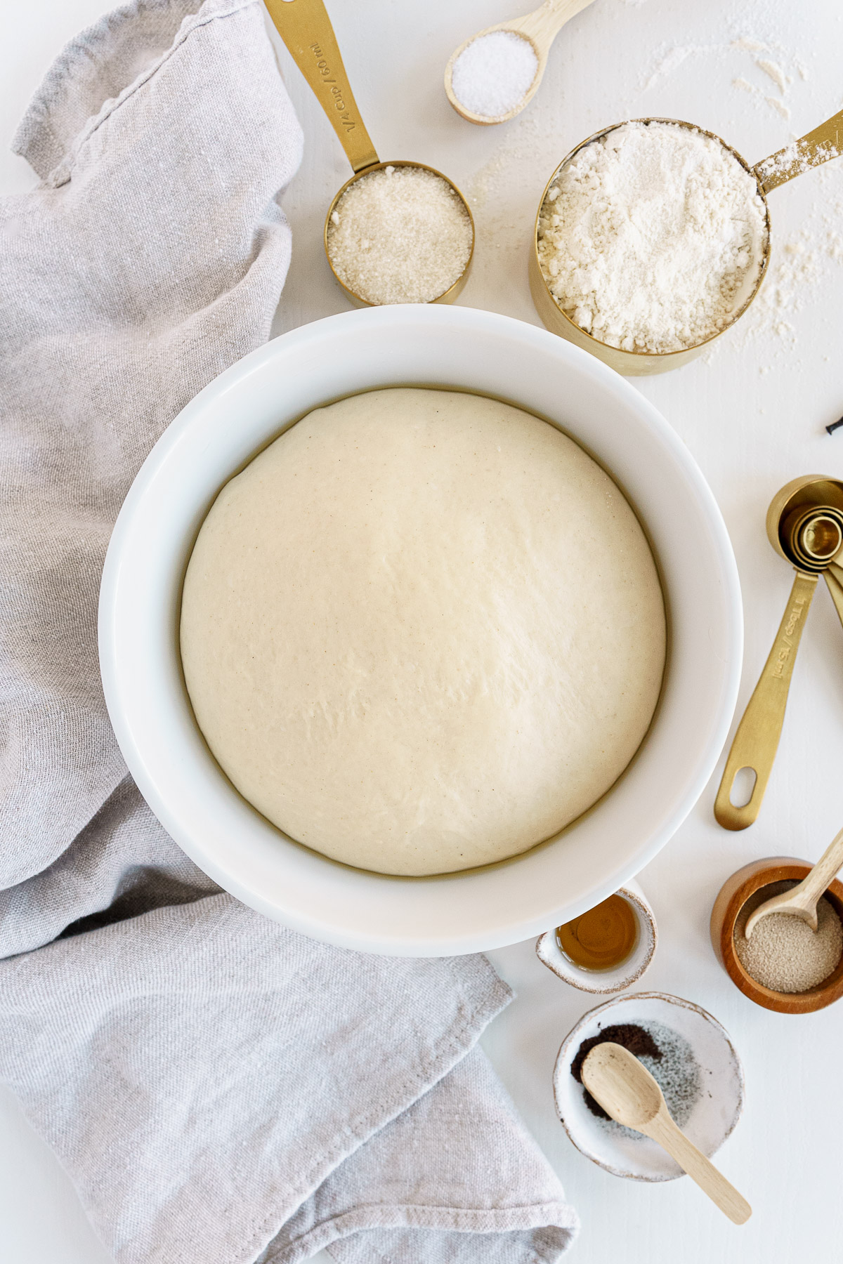 Dough is doubled in size in bowl.