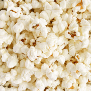 close up of air popped popcorn