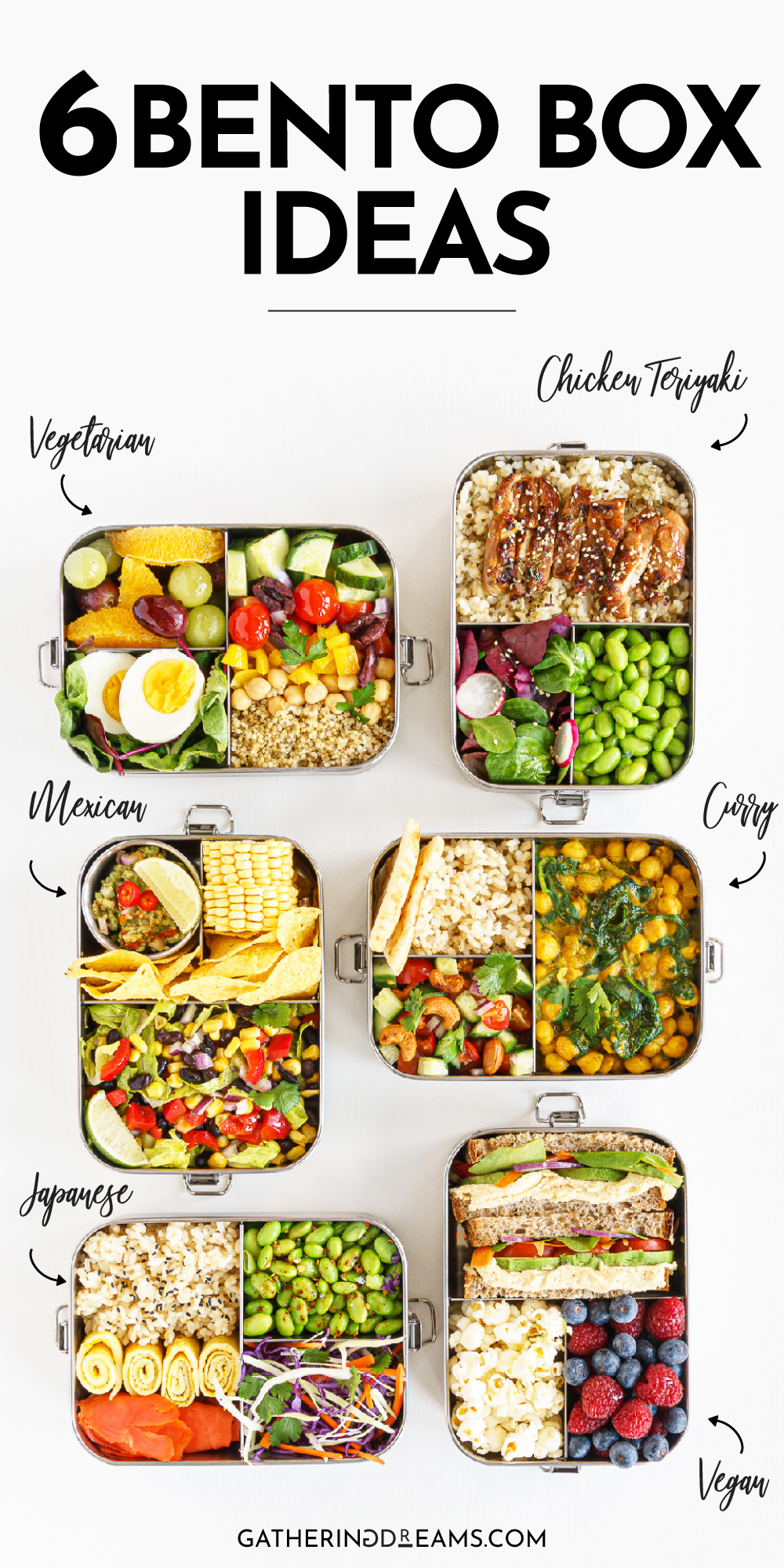 6 Healthy Bento Box Lunch Ideas - Gathering Dreams