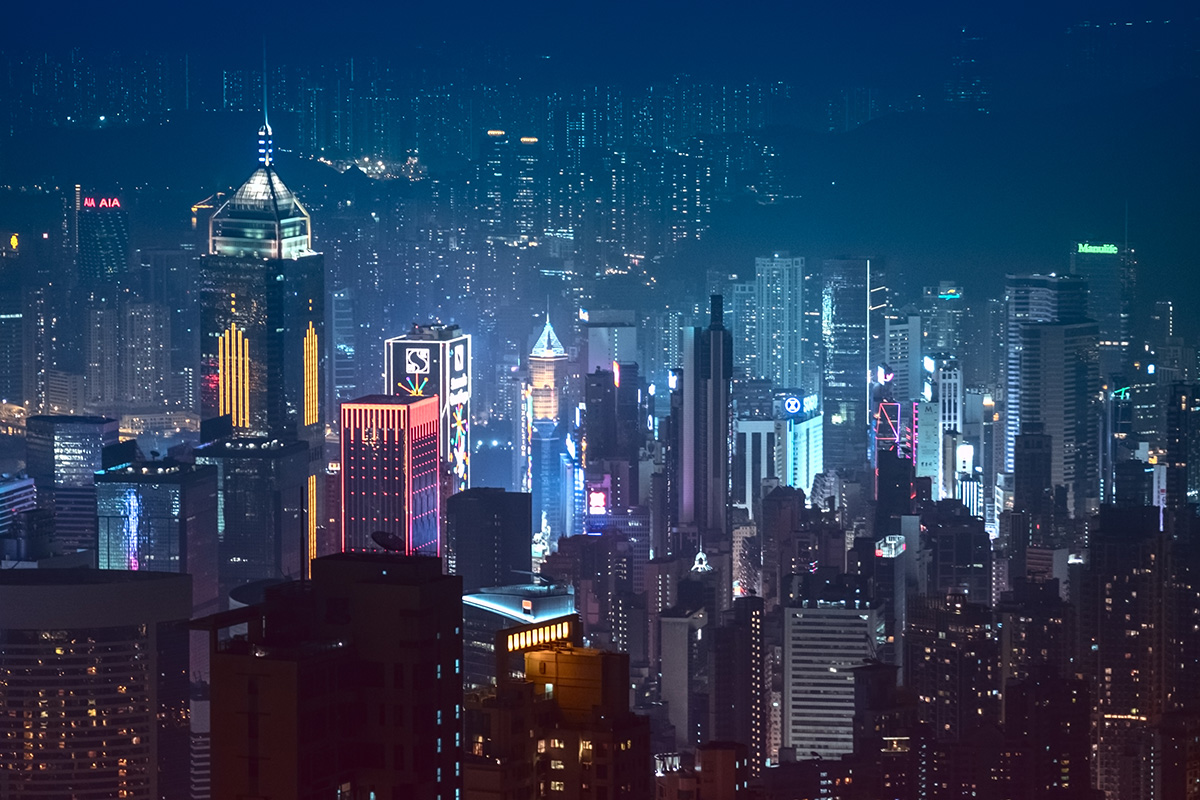 Hong Kong central district skyline