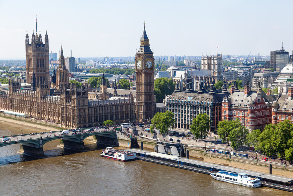 Aerial view of London