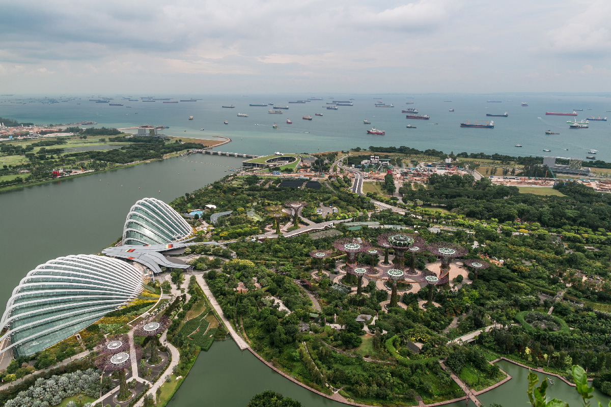 Aerial view of Singapore