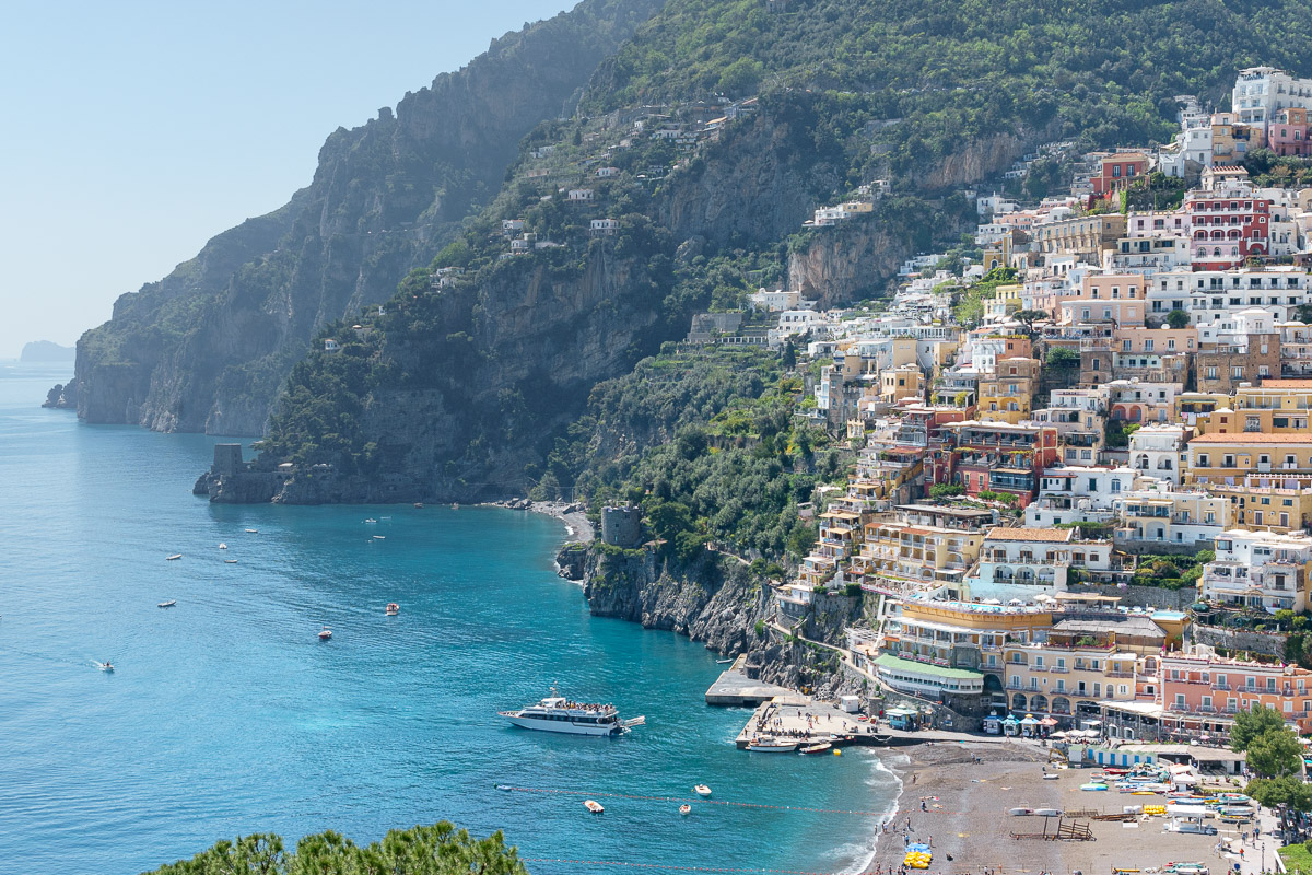 A beautiful view of Positano coastline