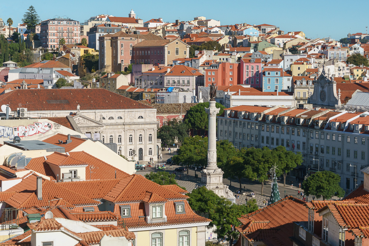 A view from the top of Rossio Square