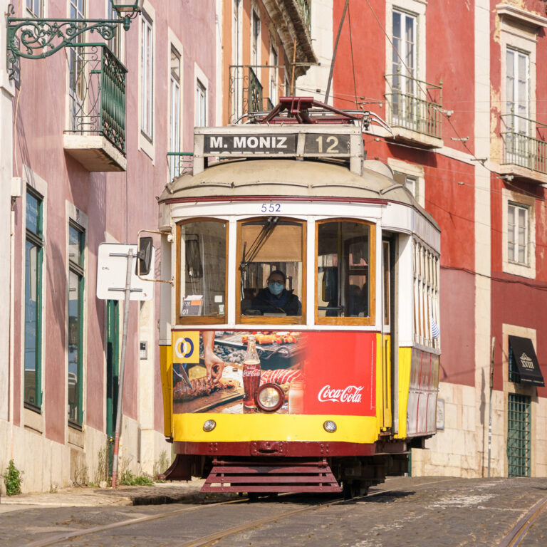 One of Lisbon's famous yellow trams