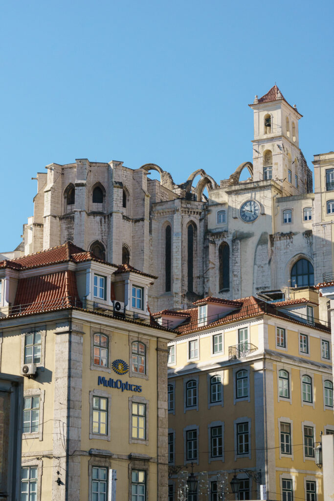 View on the apse of the Carmo Convent from Rossio Square